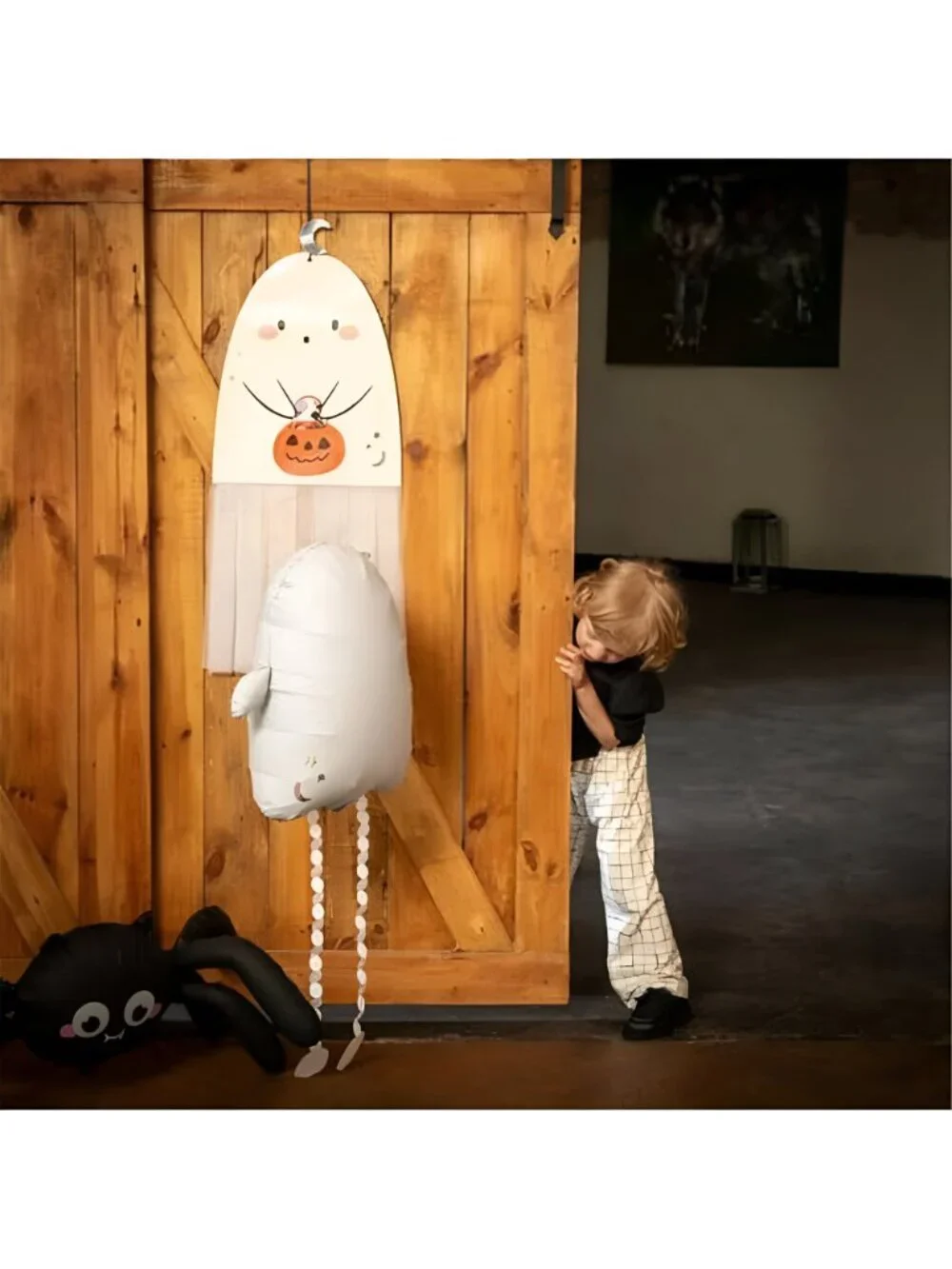 Halloween Ghost Boo Door Cover, Cute Halloween Decorations Spooky Banner